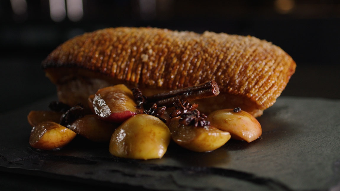 KUROBUTA PORK WITH APPLES